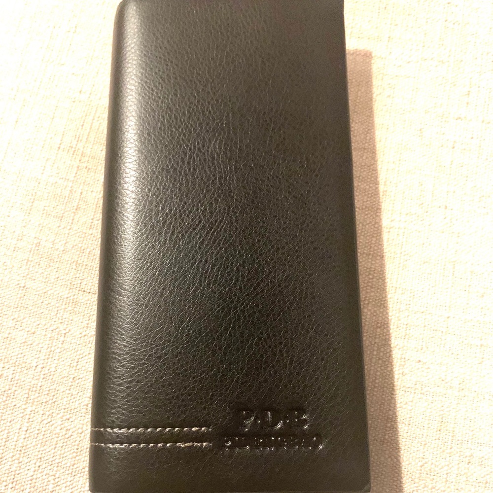 Men’s Leather Bifold Long Wallet - Black